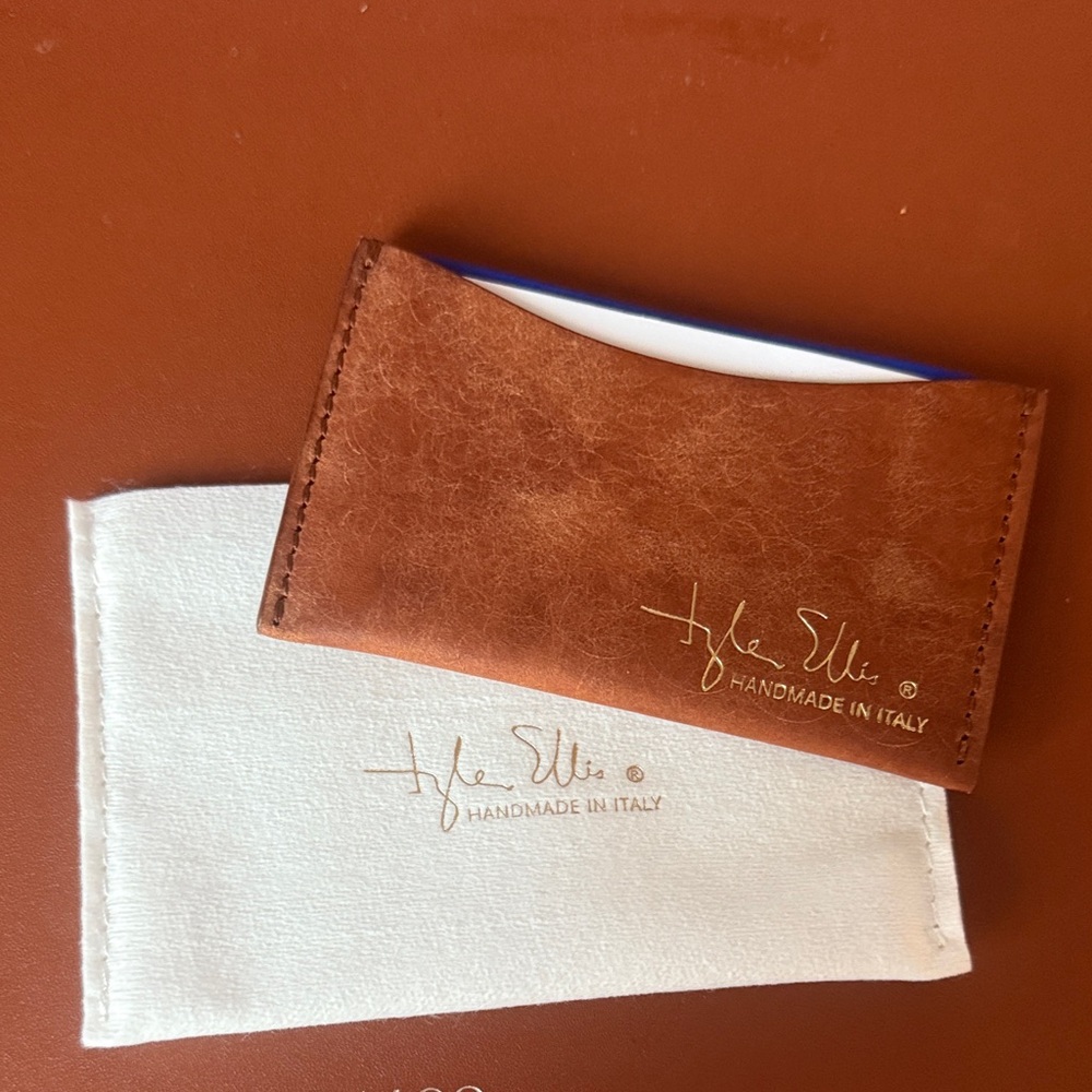 New Tyler Ellis brown calf leather cardholder